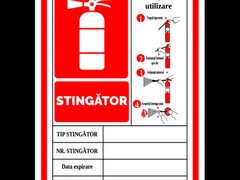 Indicator instructiuni pentru stingator