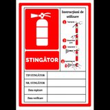 Indicator instructiuni pentru  stingator